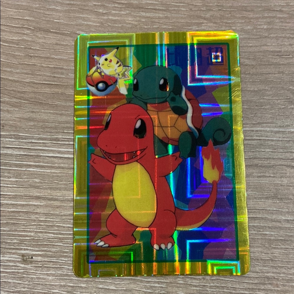 1998 Pocket Monsters Pokemon Bandai Vending Sticker Card Charmander & Squirtle